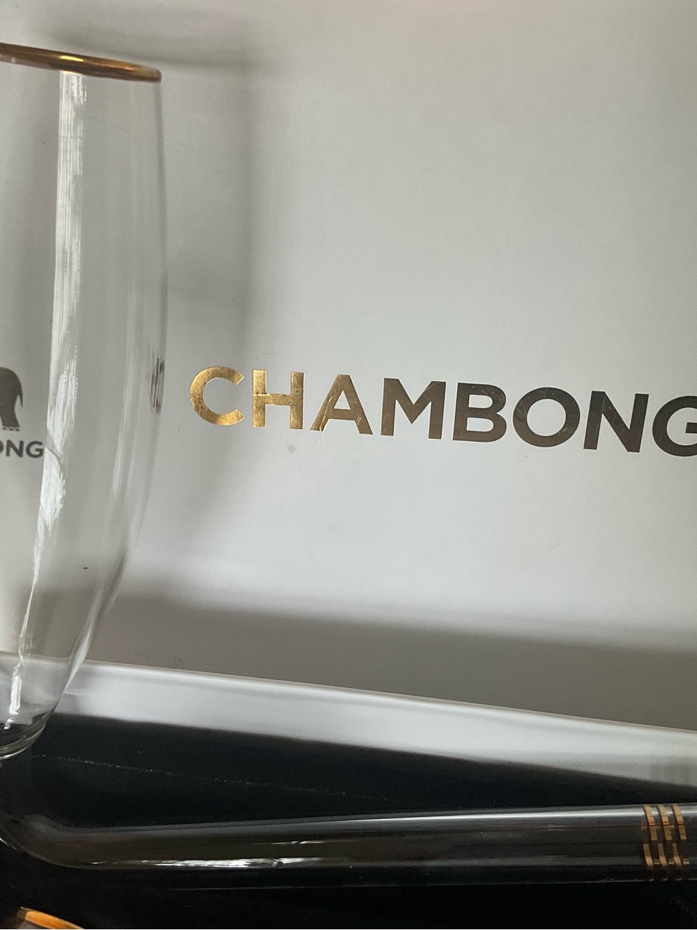 Chambong Champagne Shooters glasses, new in gift box
